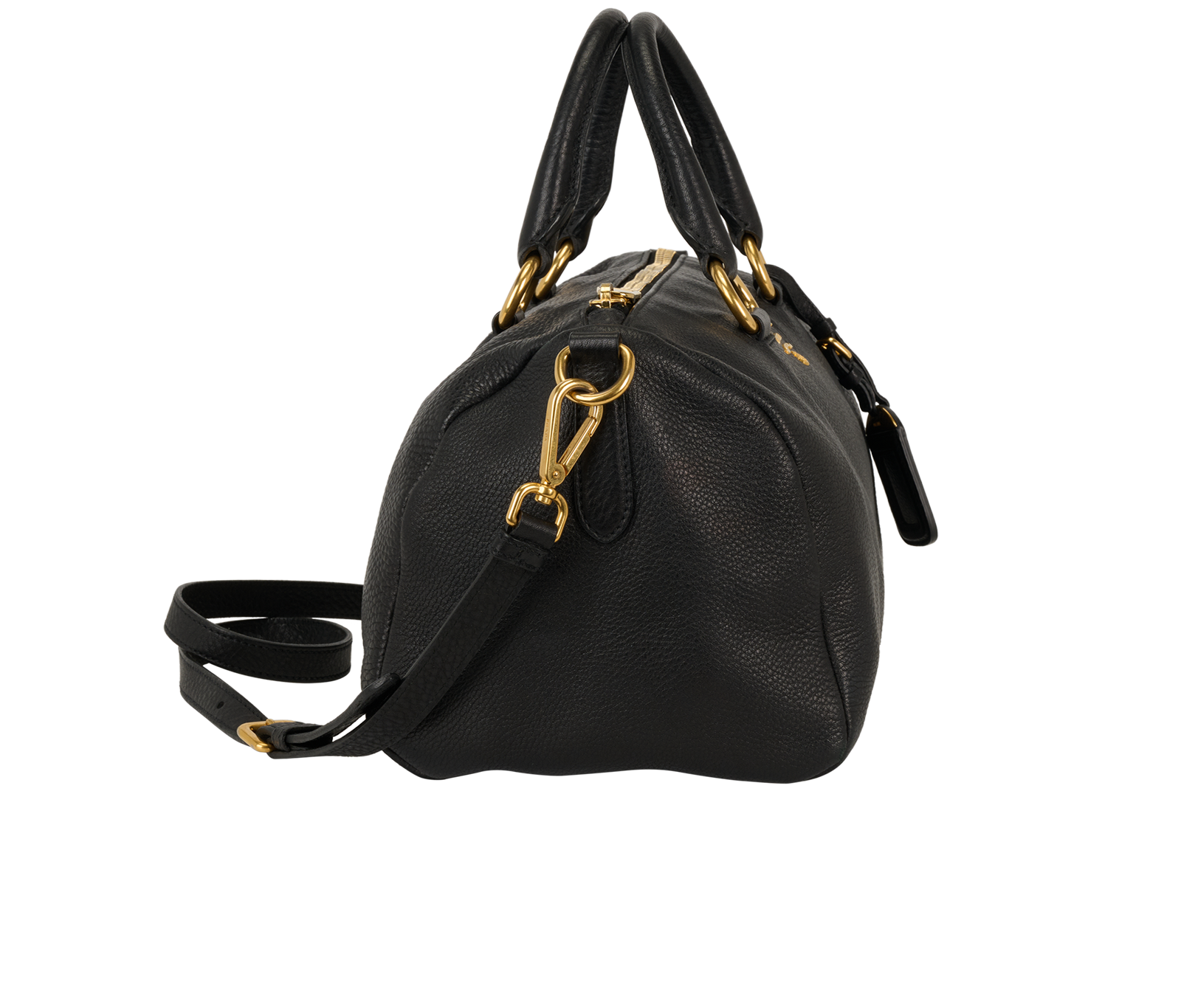 Crossbody Bag, &pound;450, Handbags, Black, Leather, Side view